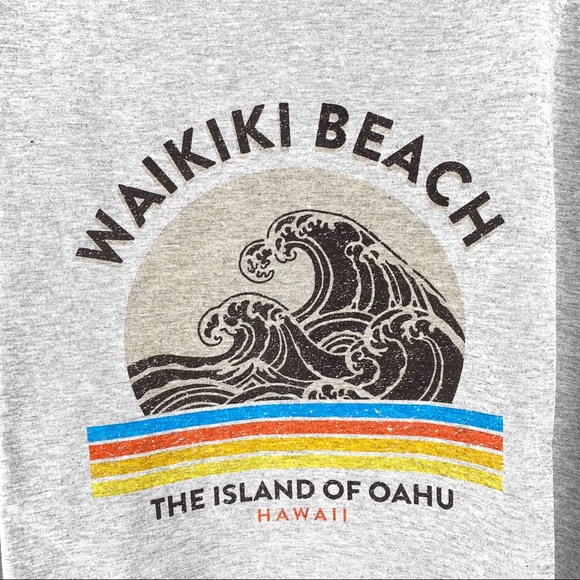 Sky Breeze Men's Waikiki Beach Tee Shirt Gray XL - Picture 3 of 6